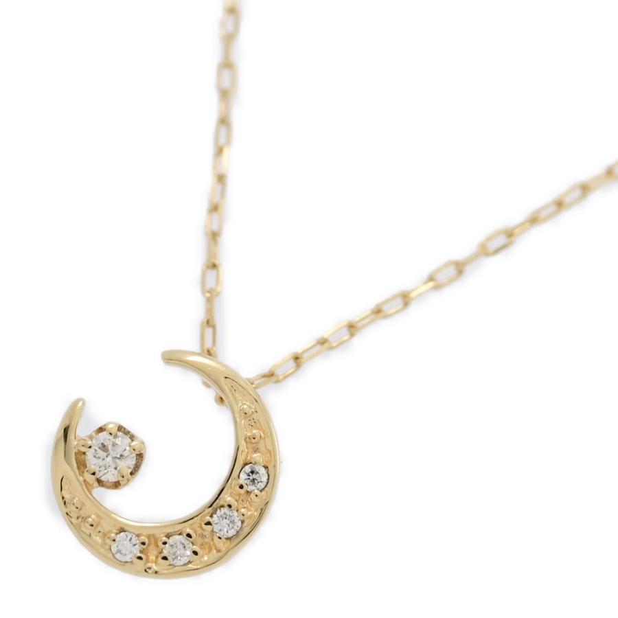 美品 4°C k10 YG ダイヤ ムーン 三日月 ネックレス ? 4℃ ヨンドシー