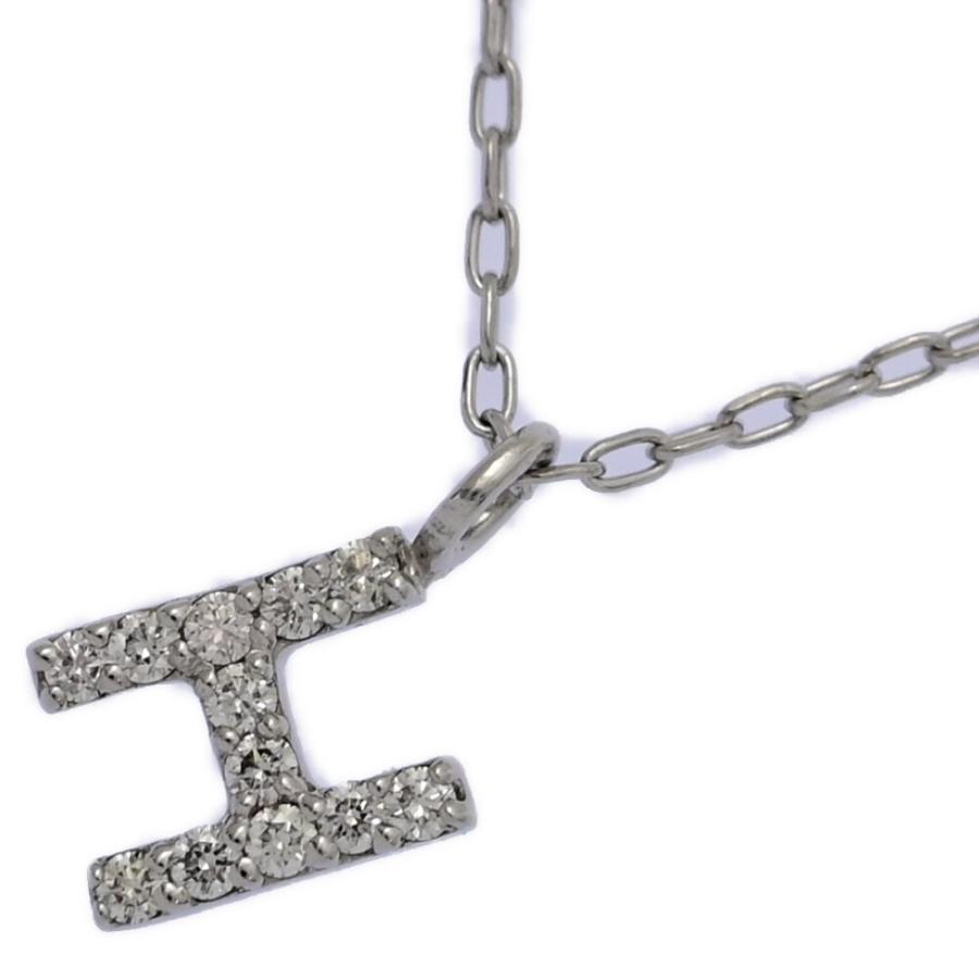 0.1ct/イニシャルH・ダイヤモンドネックレス・ペンダント/Pt900-Pt850  