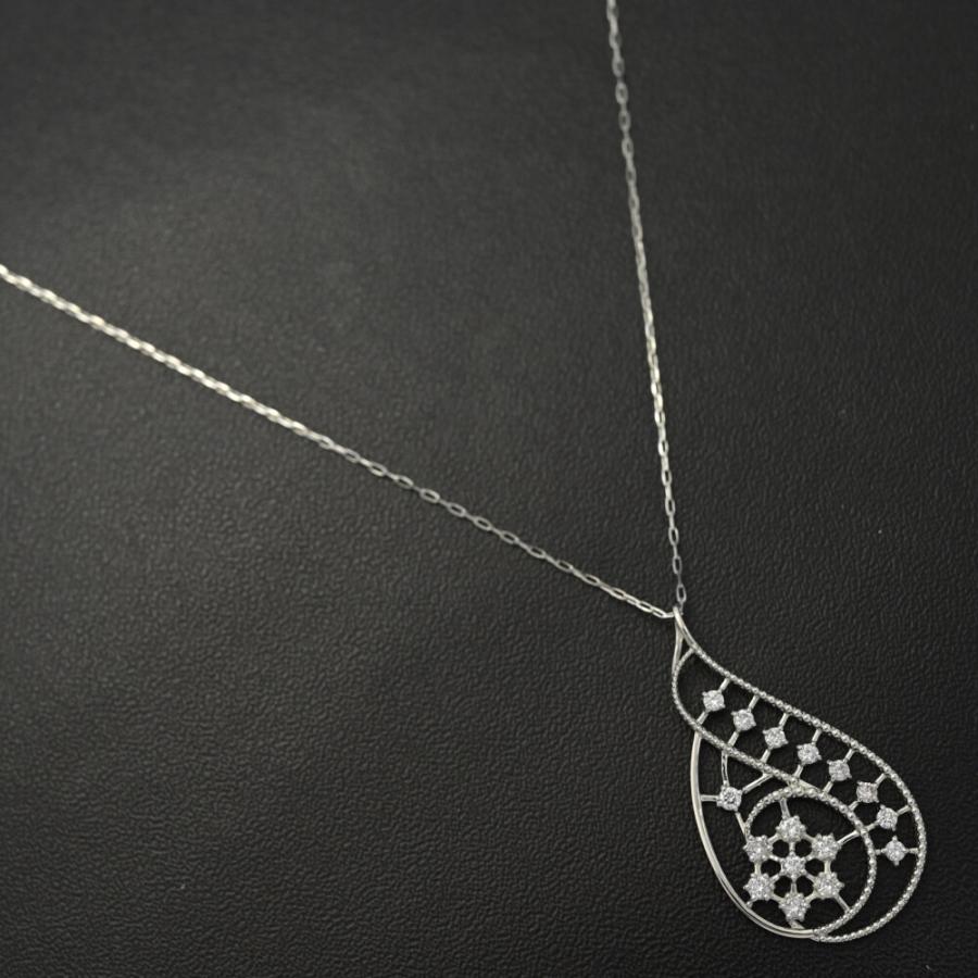 0.35ct/ドロップモチーフ ダイヤモンド ネックレス・ペンダント/Pt900