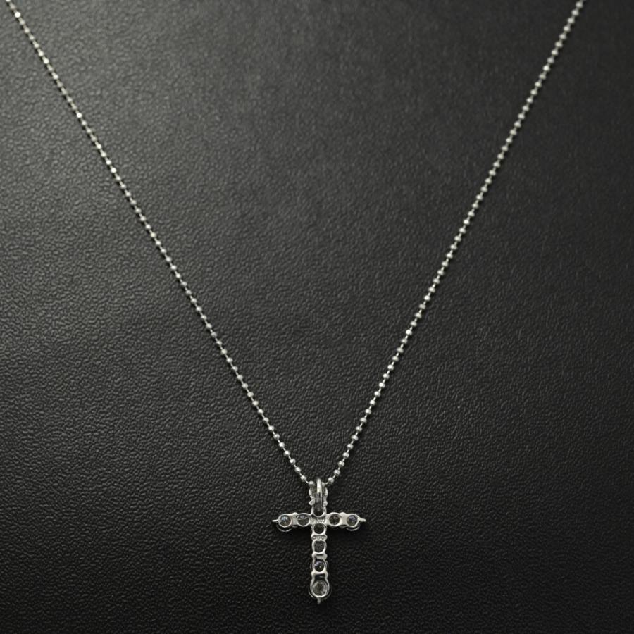 0.5ct/クロスモチーフ 10P ダイヤモンド ネックレス ペンダント/Pt900