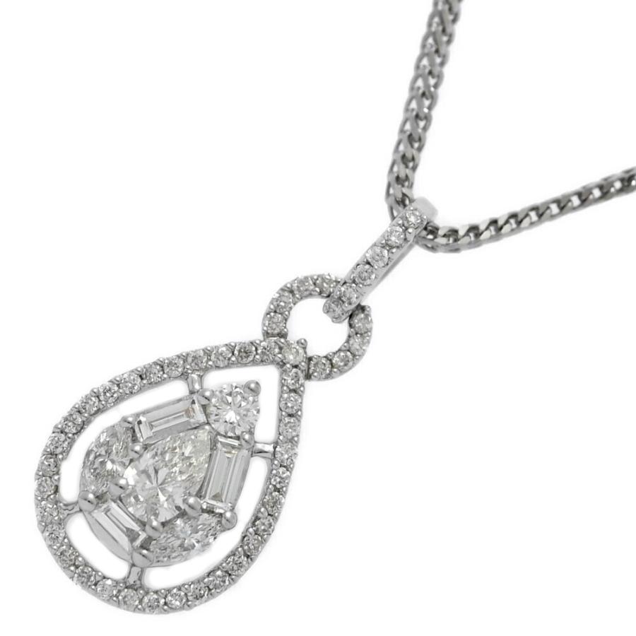 K10WG ティアドロップ　ネックレス　VERITE 美品 0.84ct VERITE ベリテ ダイヤモンド ティアドロップ ネックレス