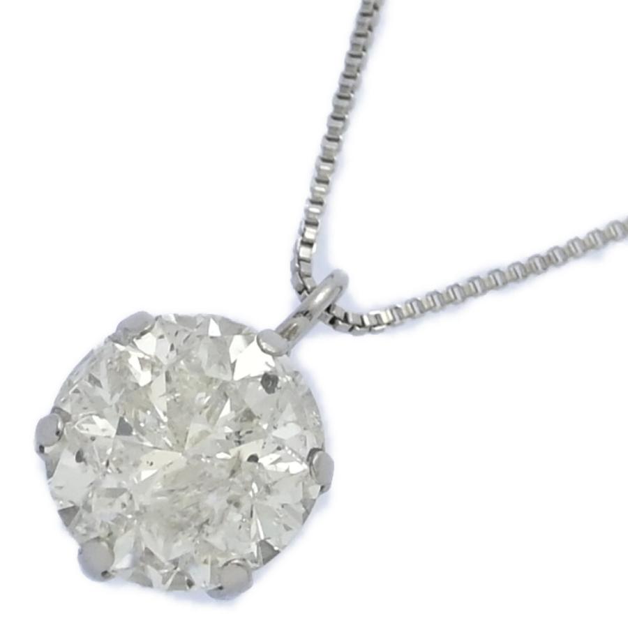 美品 1点モノ 1.077ct 大粒 ダイヤモンド ネックレス ペンダント Pt900 