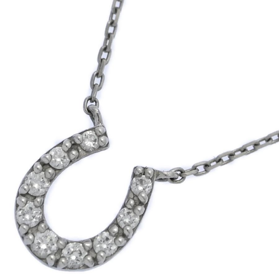 4℃ ネックレス ダイヤ ダイヤモンド ホースシュー Pt850 4℃ ヨンドシー ホースシュー 馬蹄 ダイヤモンド ネックレス ペンダント