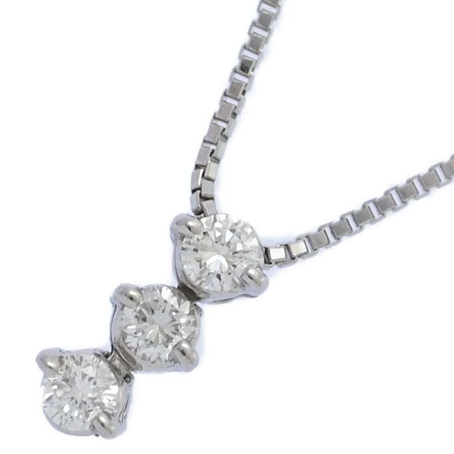 0.15ct Vendome Aoyama ヴァンドーム青山 3粒 ダイヤモンド ネックレス 