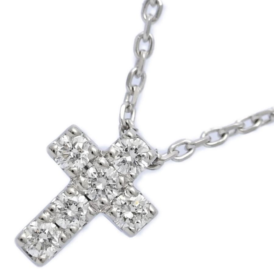 美品 1点モノ 0.2ct クロスモチーフ ダイヤモンド ネックレス
