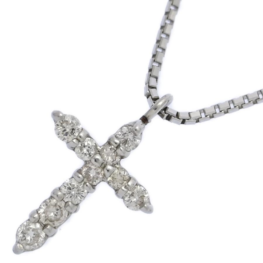 1点モノ 0.2ct ダイヤモンド クロスモチーフ ネックレス ペンダント 