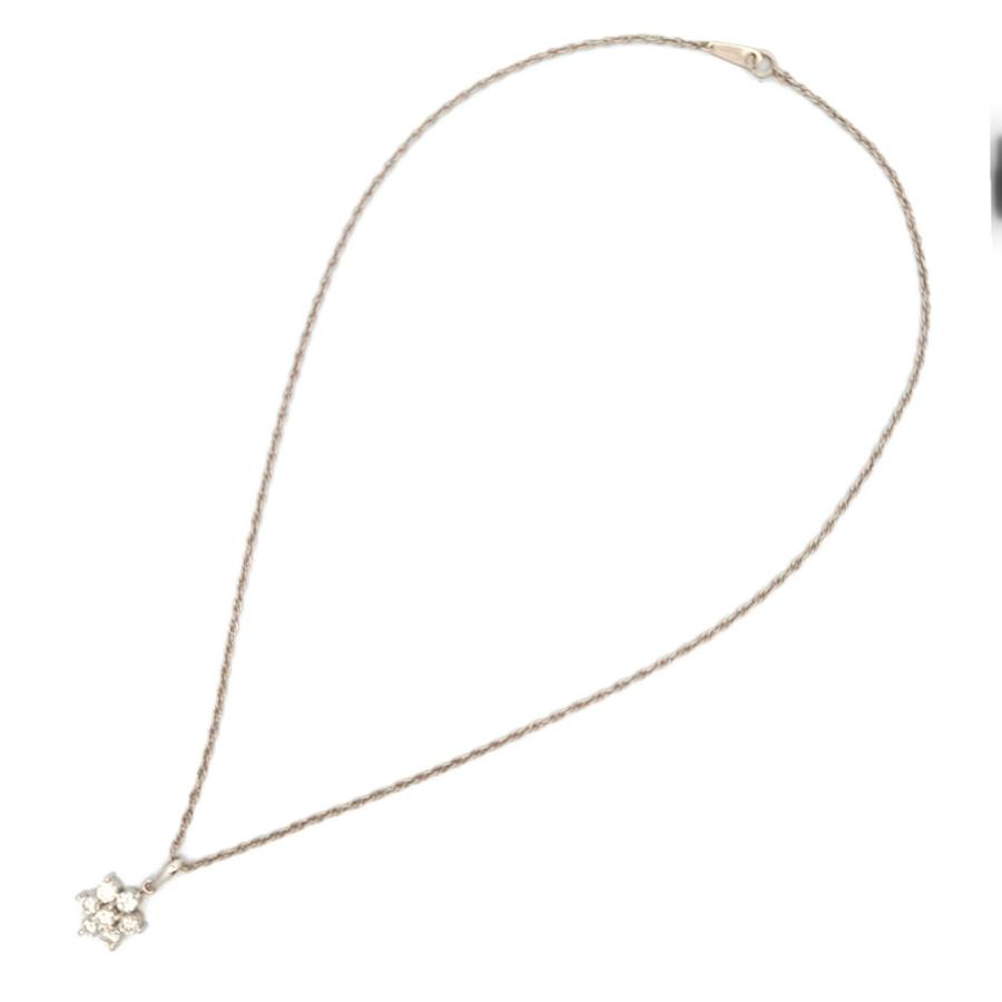 1ct フラワーモチーフ 7粒 ダイヤモンド ネックレス ペンダント Pt900