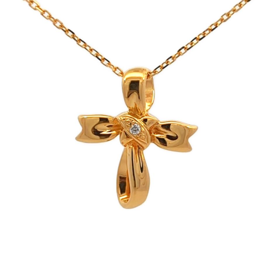 hippoラスト１本＊ミキモト【未使用】四葉＆三葉ネックレス＊①の取引です MIKIMOTO（ミキモト） 0.01ct MIKIMOTO クロスモチーフ 1P