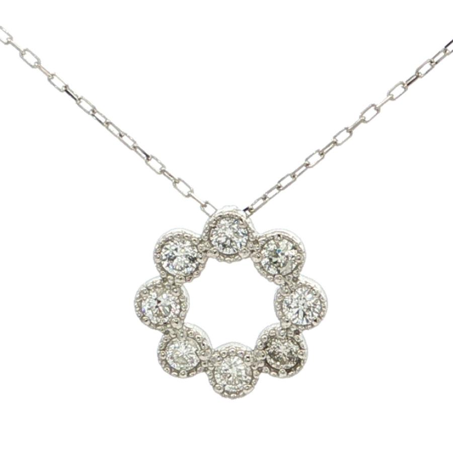 0.15ct サークルモチーフ ダイヤモンドネックレス ペンダント Pt900