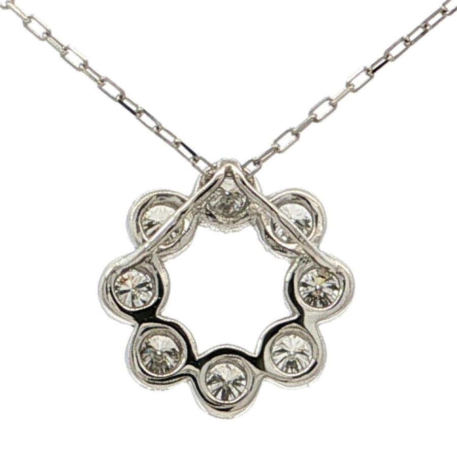 0.15ct サークルモチーフ ダイヤモンドネックレス ペンダント Pt900 
