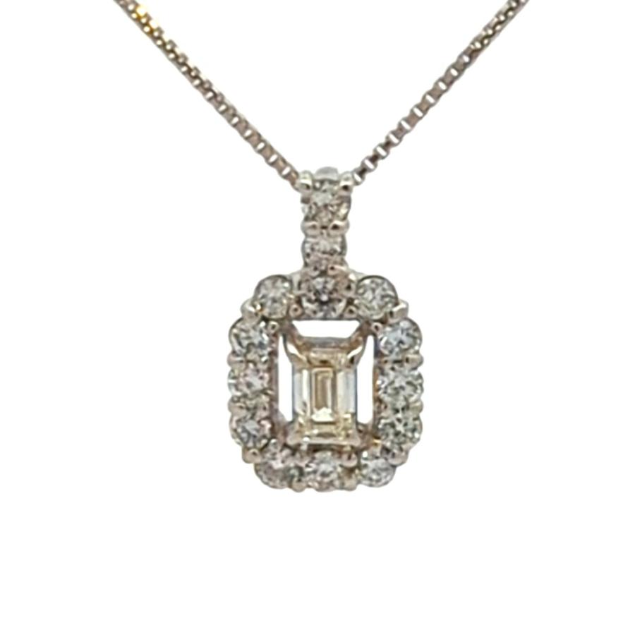 0.128ct 0.27ct 取り巻きセッティング ダイヤモンドネックレス 