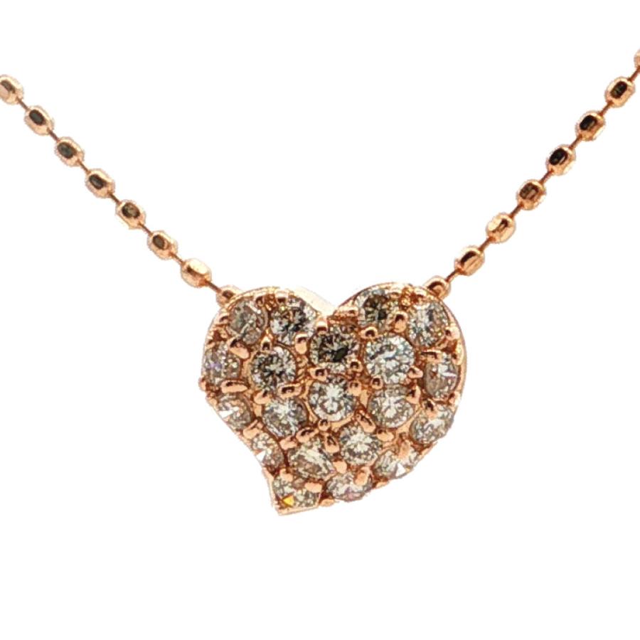 0.25ct 組曲 シンプルライン ハートモチーフ ダイヤモンド ネックレス