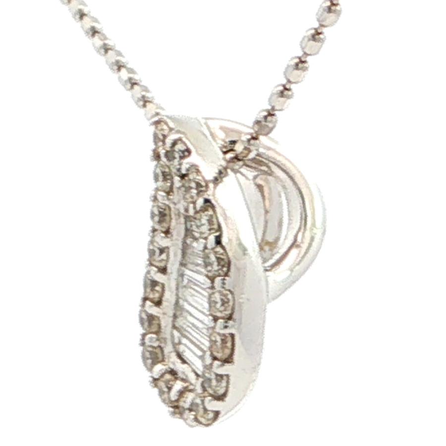 0.28ct ティアドロップ ダイヤモンドネックレス ペンダント K18WG/750