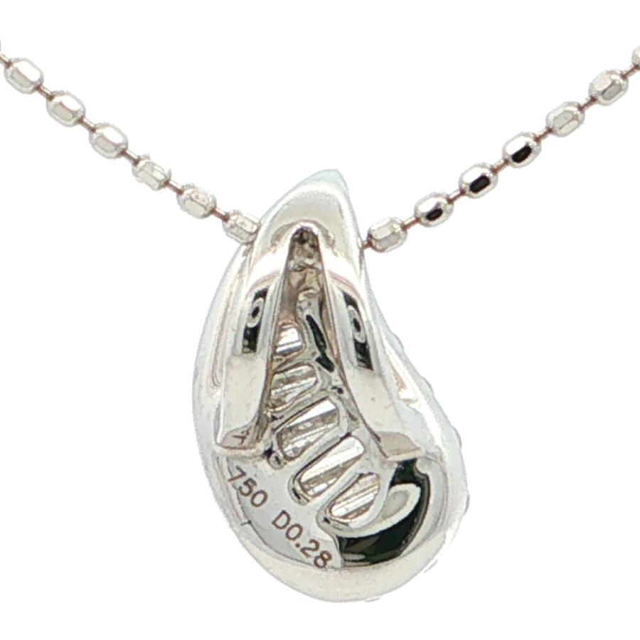 0.28ct ティアドロップ ダイヤモンドネックレス ペンダント K18WG/750