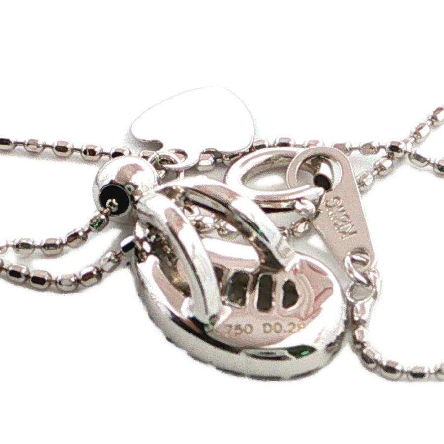 0.28ct ティアドロップ ダイヤモンドネックレス ペンダント K18WG/750