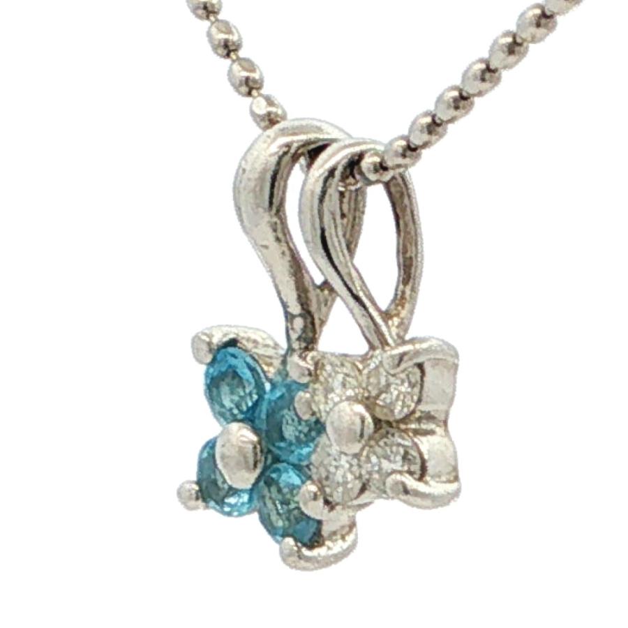 0.08ct フラワーモチーフ 4P ダイヤモンドネックレス ペンダント Pt900