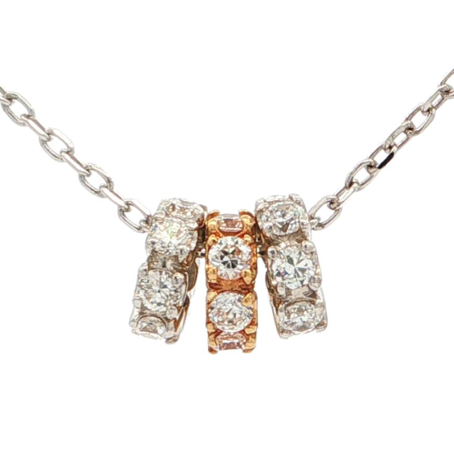 MIKIMOTO（ミキモト） ダイヤモンドネックレス ペンダント K18Y+W/750