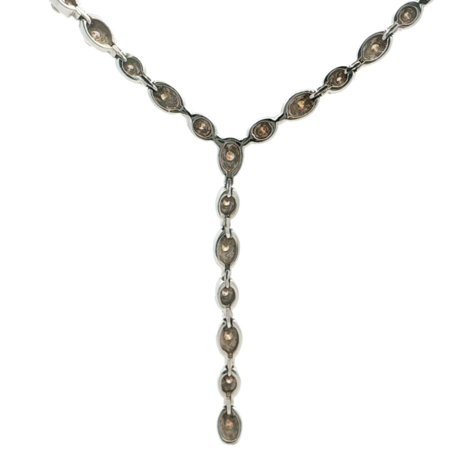 K18WG(750)ダイヤ・ネックレス0.18・0.01二段 1.03ct ダイヤモンドネックレス ンダント K18WG/750-15.2g ホワイト