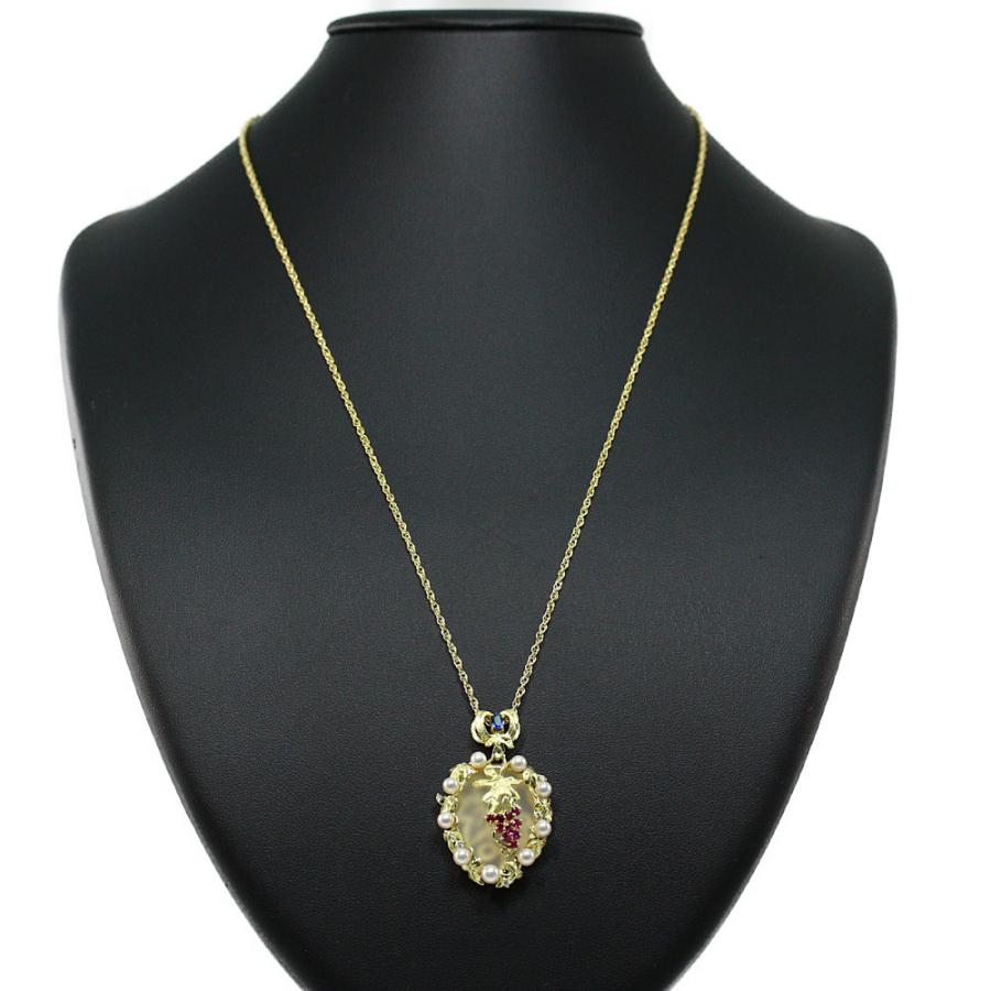 クリスティーナハン 葡萄モチーフ ルビー サファイア パール  