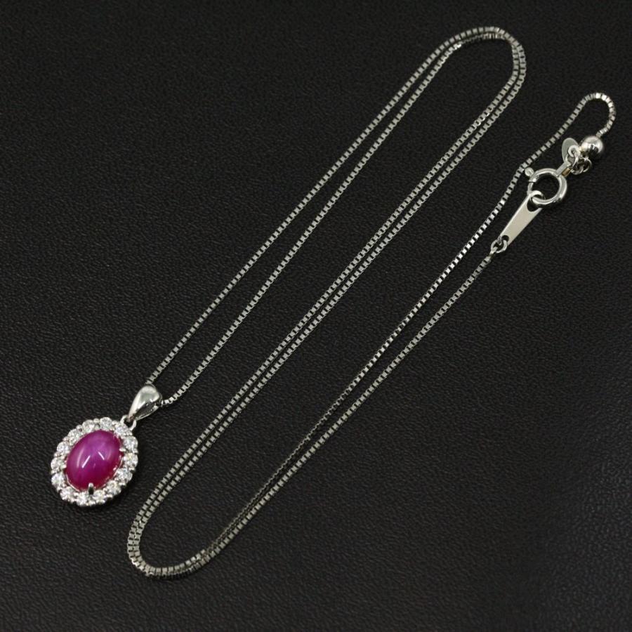 クレサンベール(京セラ) 再結晶 スタールビー ダイヤモンドネックレス