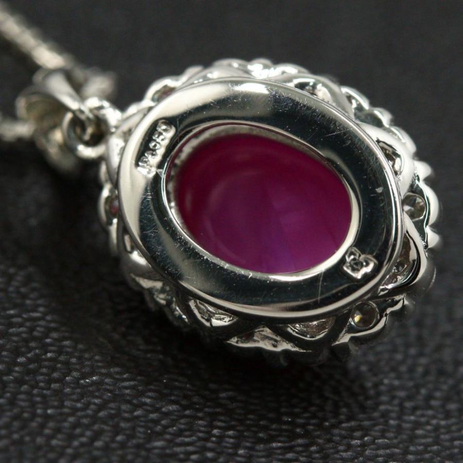 クレサンベール(京セラ) 再結晶 スタールビー ダイヤモンドネックレス