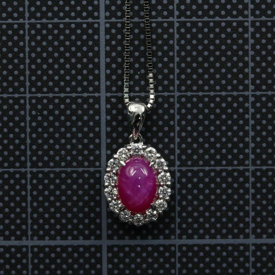 クレサンベール(京セラ) 再結晶 スタールビー ダイヤモンドネックレス