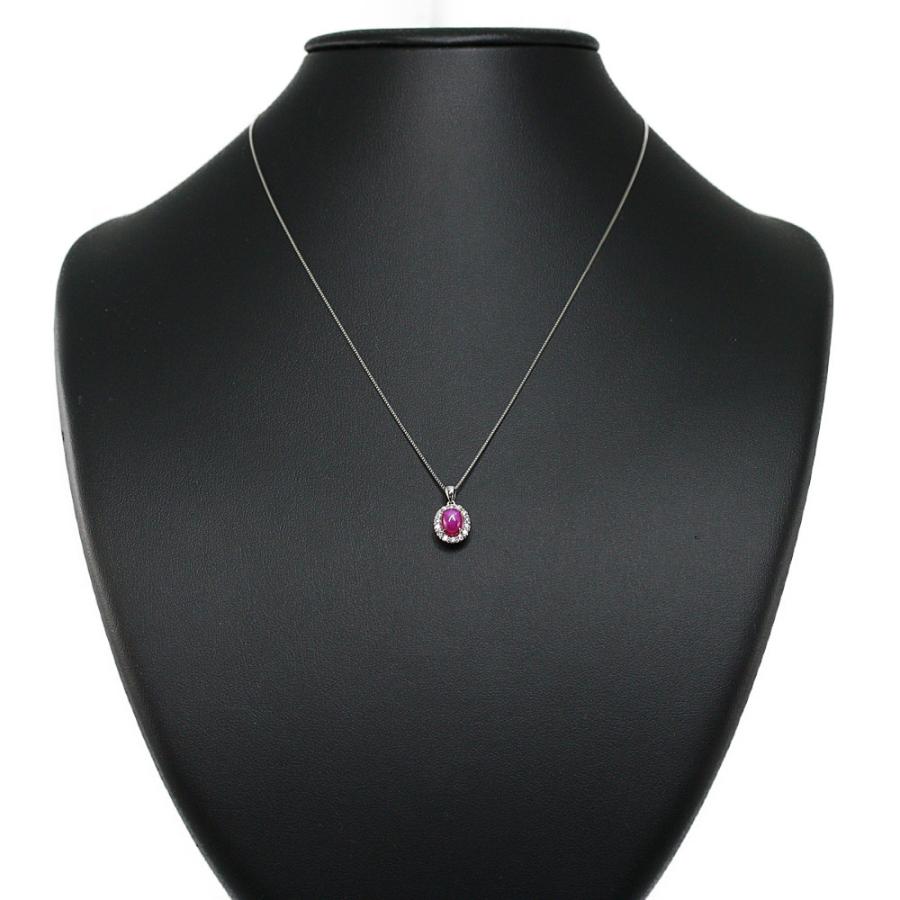 クレサンベール(京セラ) 再結晶 スタールビー ダイヤモンドネックレス