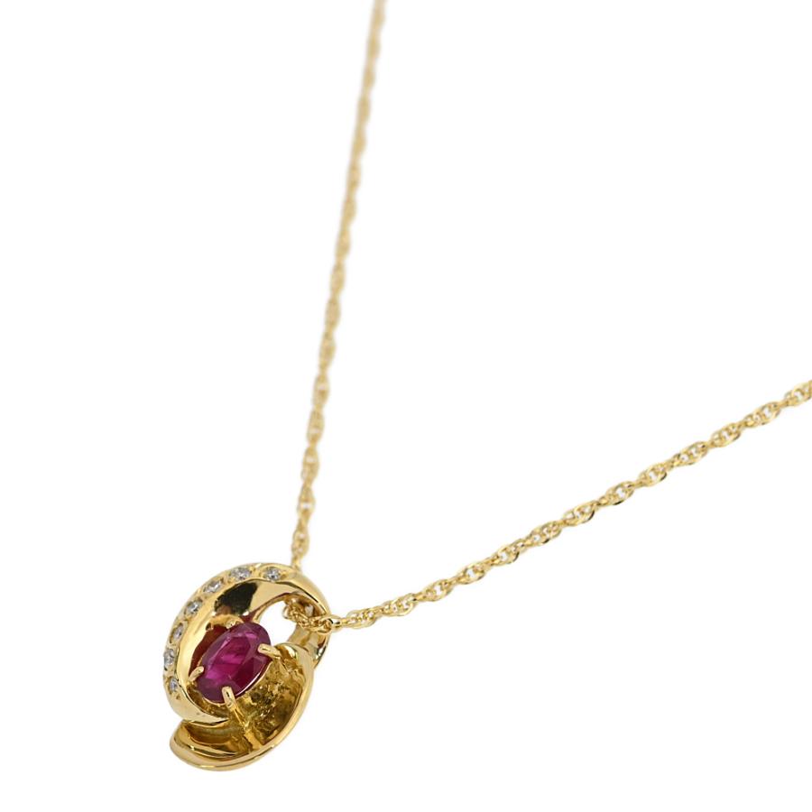ジュエリーマキ 7月 誕生石 7P・ルビー・ダイヤモンドネックレス