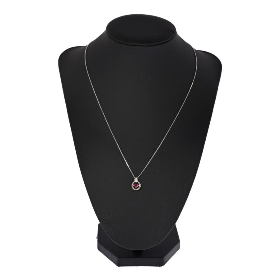 【kuro162】ルビーダイヤモンドペンダント RU0.3ct/FD:0.03ct/ハートモチーフ ルビー・ダイヤモンド