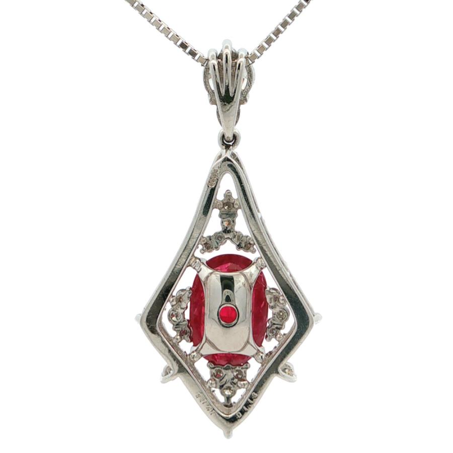 3.141ct 1.13ct ルビー ダイヤモンド ネックレス ペンダント Pt900 