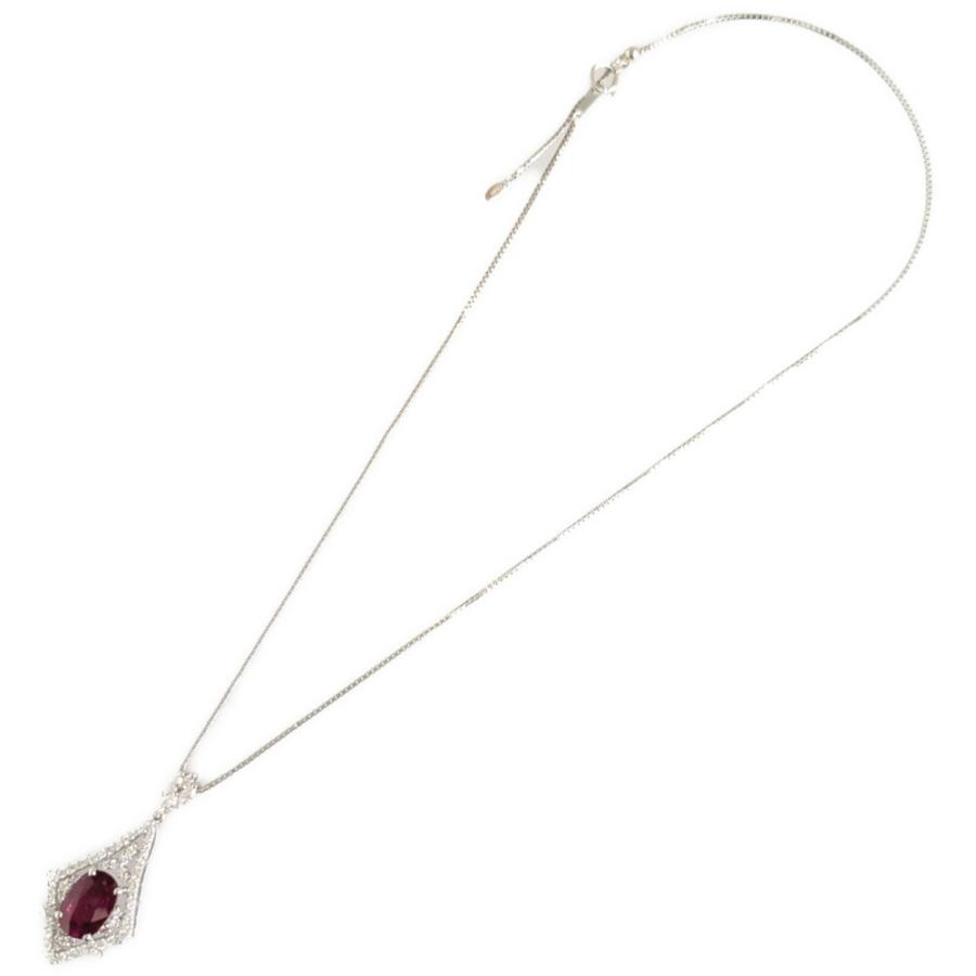 3.141ct 1.13ct ルビー ダイヤモンド ネックレス ペンダント Pt900 