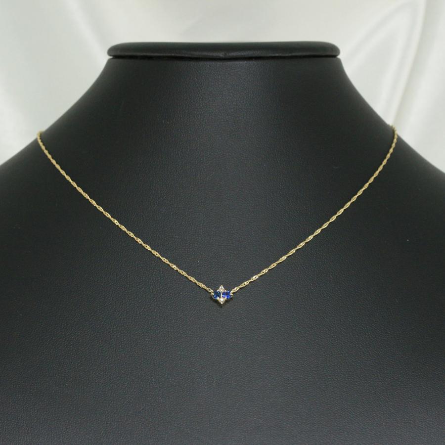 銀座田中 サファイア ダイヤモンドネックレスペンダント/K18YG/750-1.7  