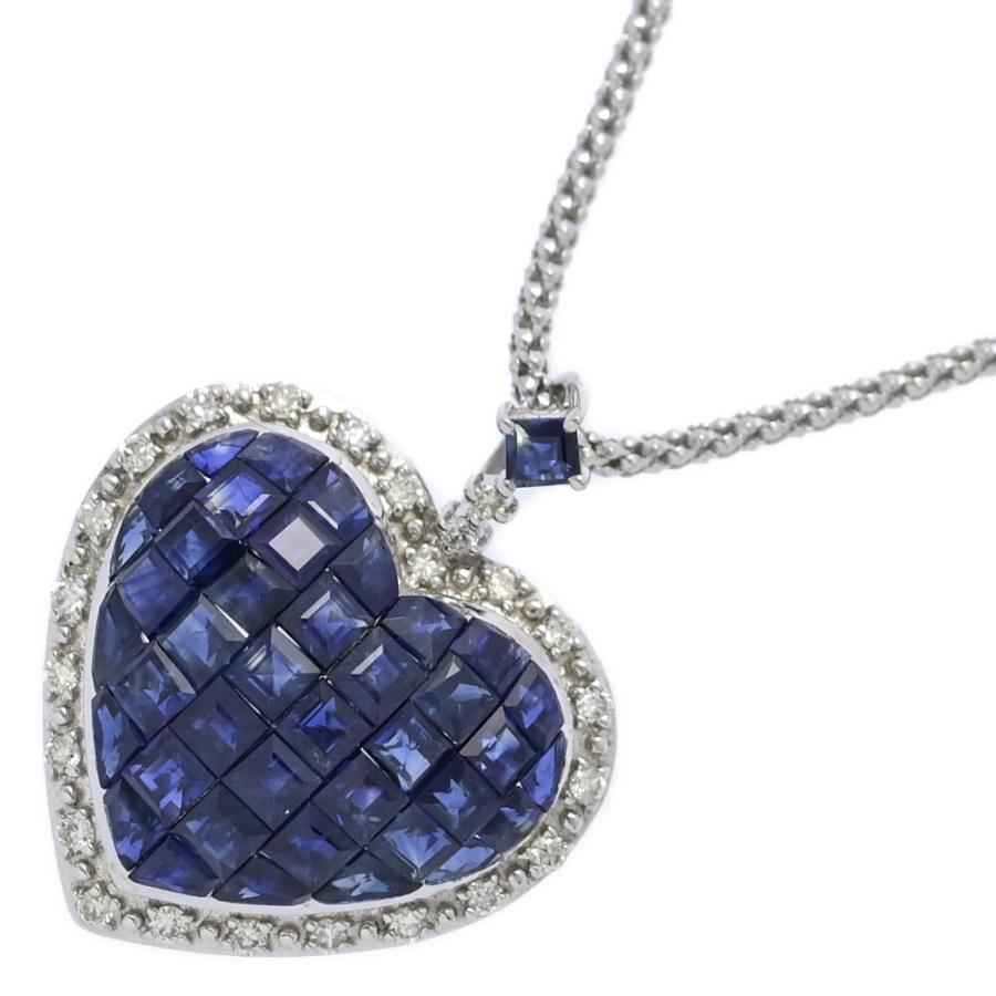 美品 SA2.3ct 0.15ct ハートモチーフ サファイア ダイヤモンド 