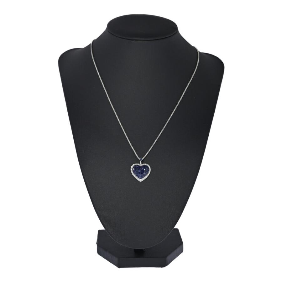 美品 SA2.3ct 0.15ct ハートモチーフ サファイア ダイヤモンド 