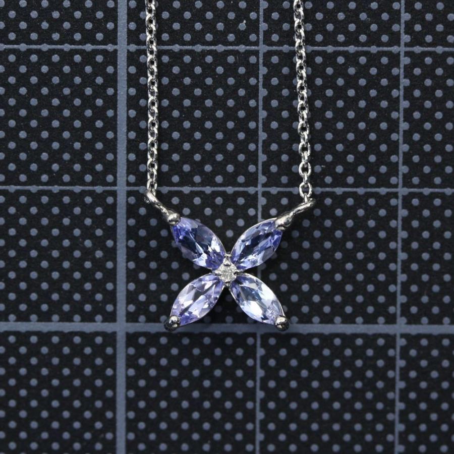ヴァンドーム青山 フラワー 4Pタンザナイト ダイヤモンドネックレス