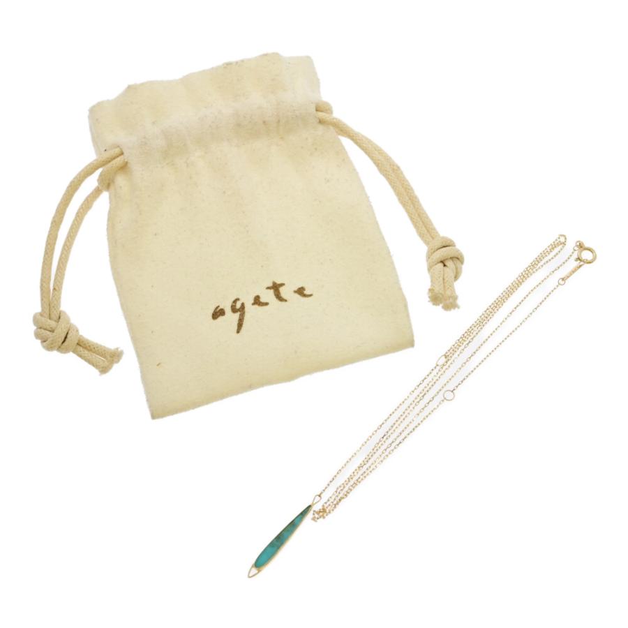 agete アガット ターコイズ トルコ石 ネックレス/K10PG/416-1.2g