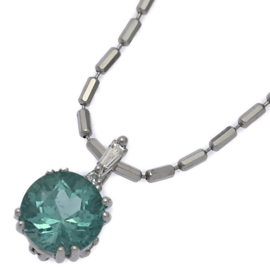0.9ct/FD:0.04ct/ブルージルコンネックレス・ペンダント/Pt900-Pt850