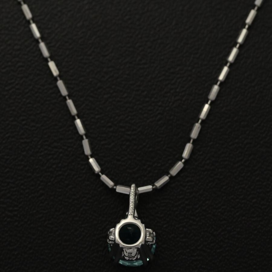 0.9ct/FD:0.04ct/ブルージルコンネックレス・ペンダント/Pt900-Pt850