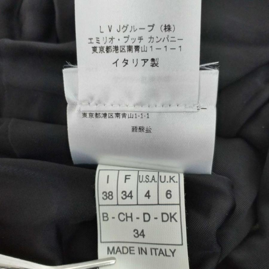 EMILIO PUCCI Vネック 長袖ワンピース EMILIO PUCCI エミリオプッチ ビジューUネックドレスワンピース