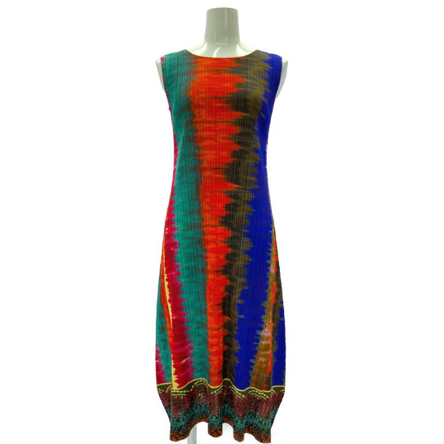 プリーツプリーズ マルチカラー ノースリーブドレスワンピース/PP03  