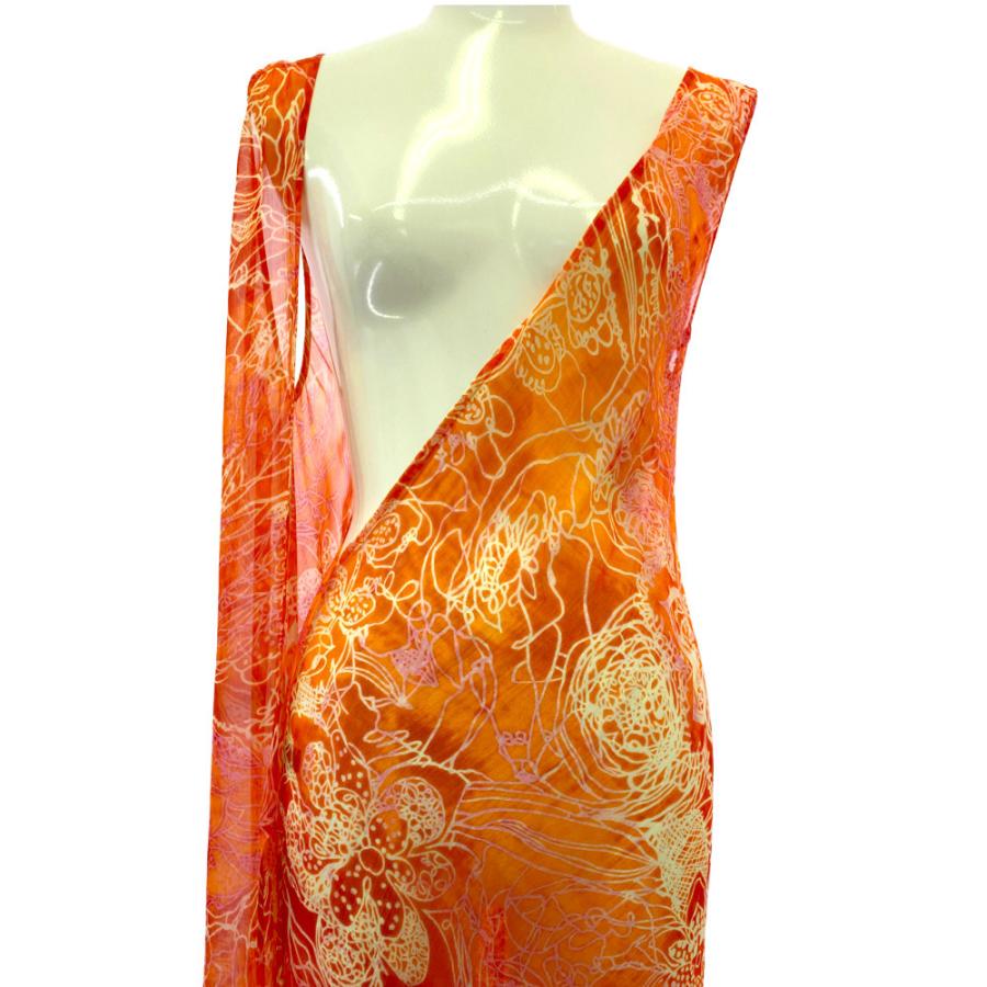 最終価格！新品JIM THOMPSONジムトンプソン リネンマキシワンピース JIM THOMPSON】Made in Thailand half sleeve silk one-piece