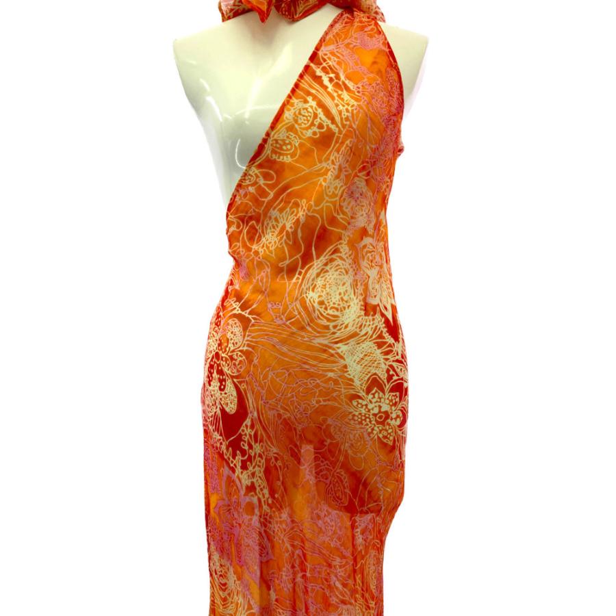 JIM THOMPSON ジムトンプソン　シルク ワンピース JIM THOMPSON】Made in Thailand half sleeve silk one-piece