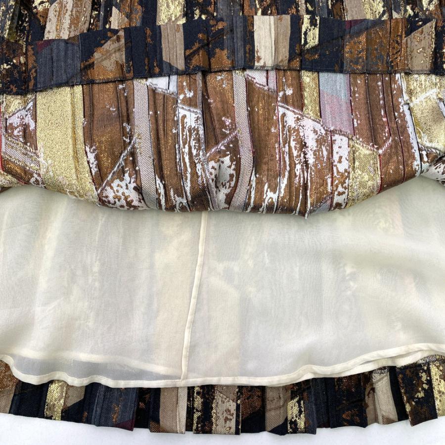 サルヴァトーレフェラガモ ドレスワンピース/38/ベージュ ブラック