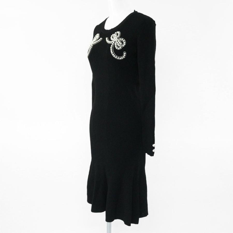 未使用☆フェンディ 長袖・パールリボン ニットワンピース  