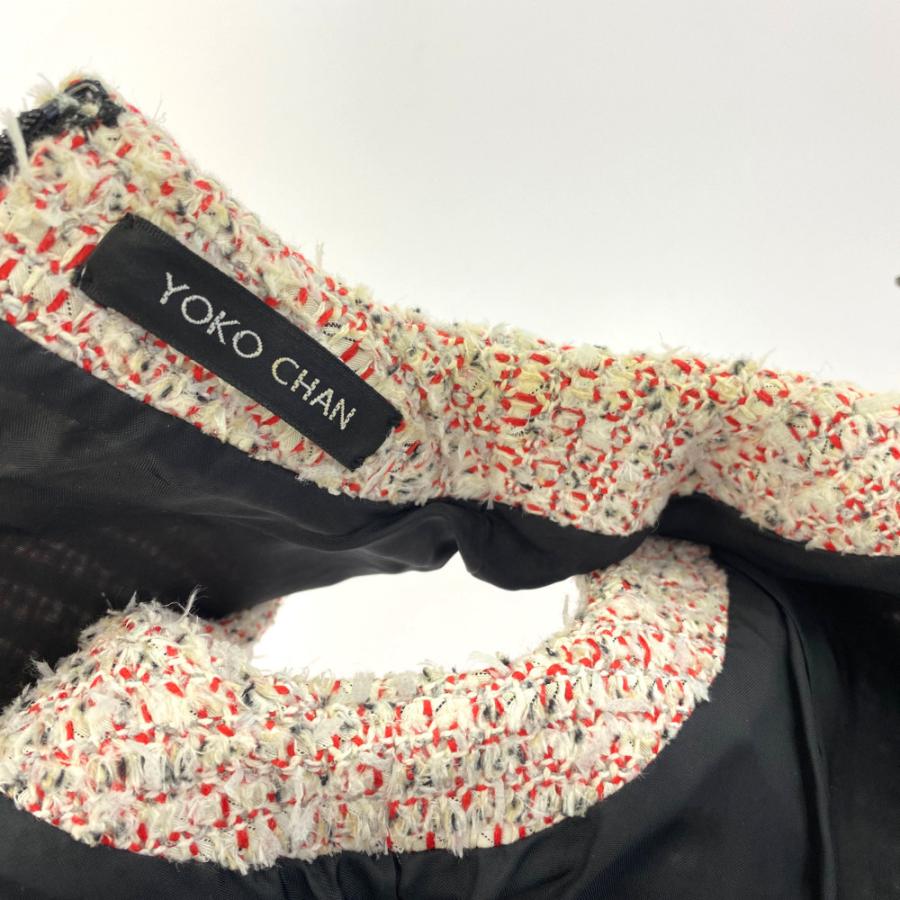 【極美品】 YOCO CHAN ツイード バルーンワンピース ノースリーブ 38 ヨーコチャン ノースリーブ・ツイードバルーンワンピース/YCD-115-168