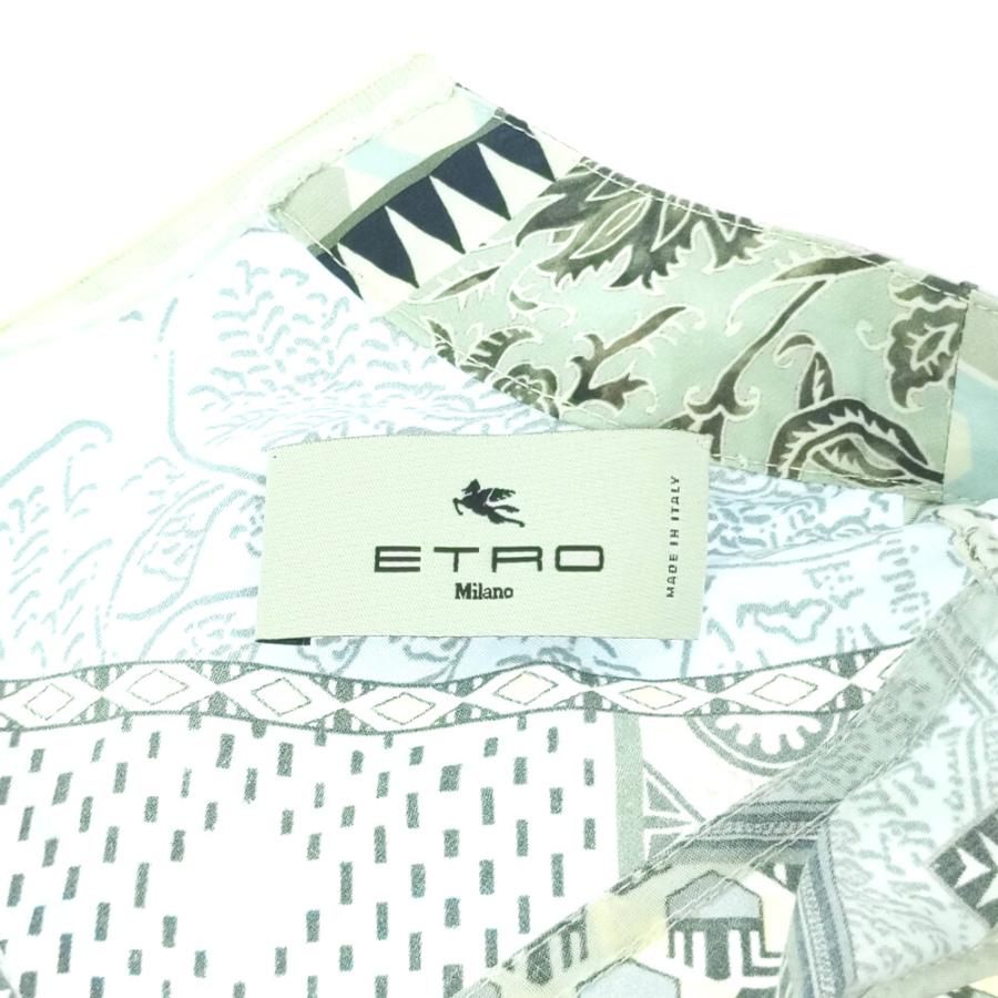 ETRO エトロ 地中海タイルプリント Vネック 半袖 ロング