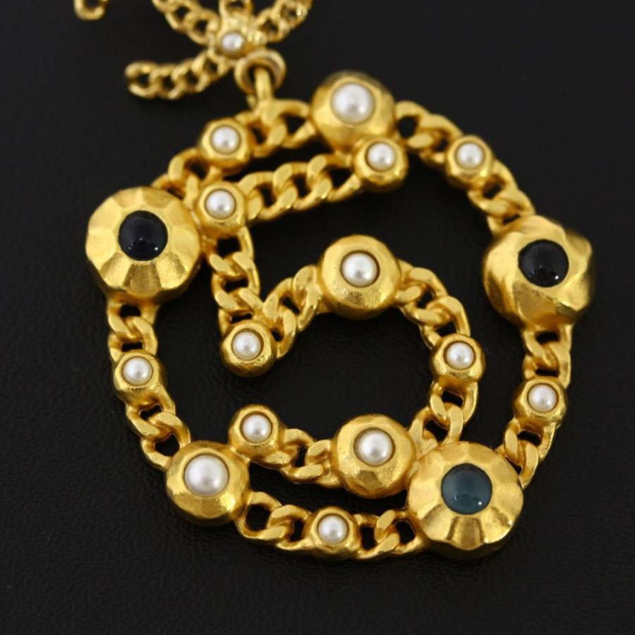 シャネル ピアス ココマーク ロゴ N5 パール ラインストーン ゴールド CHANEL（シャネル） ココマーク NO.5 ストーン×パールスウィングピアス