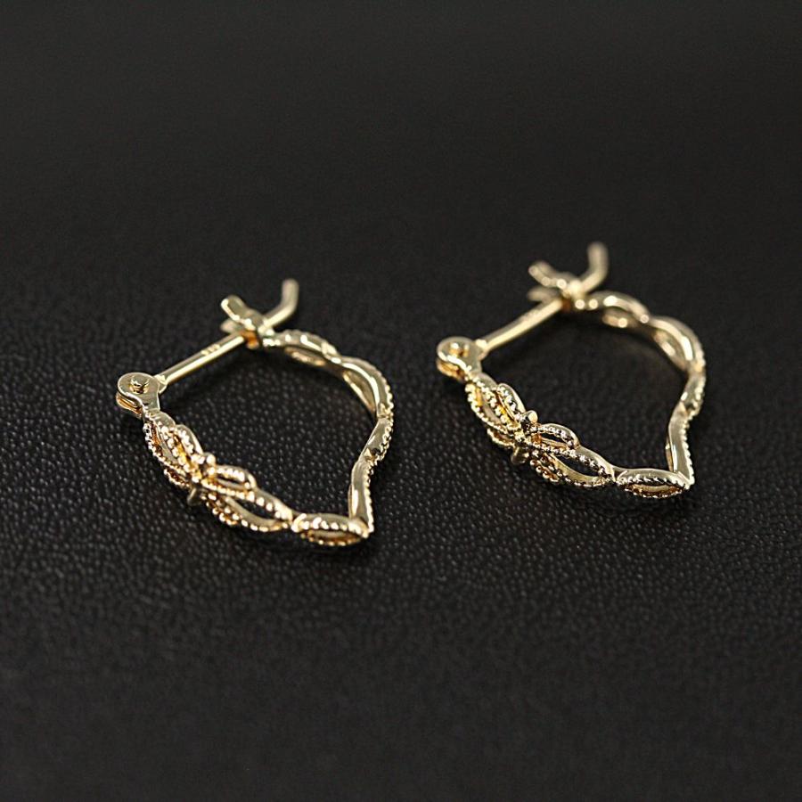 agete（アガット） ミル打ちデザイン・スナップピアス/K10YG/416-0.6g