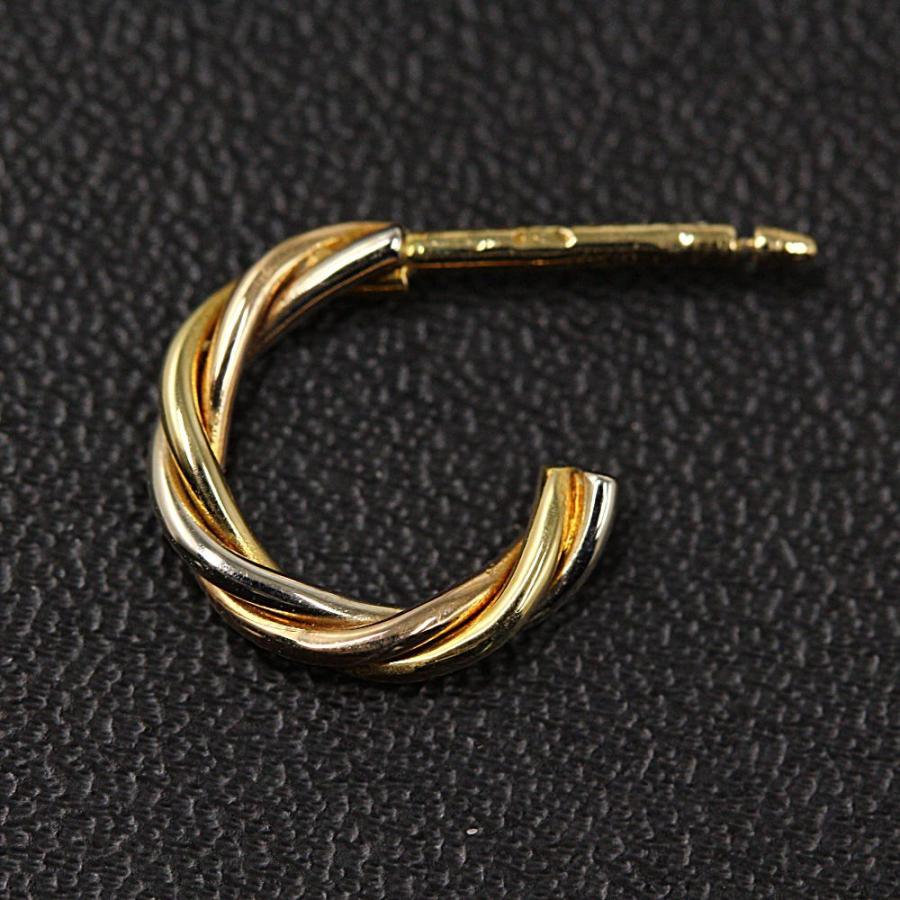 Cartier カルティエ トリニティツイストフープピアス/K18YG WG Cartier カルティエ トリニティツイストフープピアス/K18YG WG