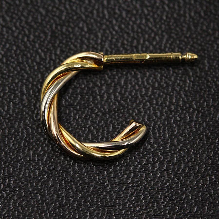Cartier カルティエ トリニティツイストフープピアス/K18YG WG Cartier カルティエ トリニティツイストフープピアス/K18YG WG